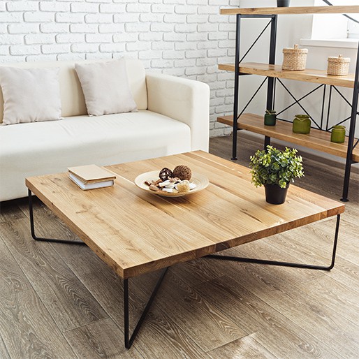 Large wooden coffee table