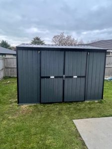 Graphite two door shed in Tauranga
