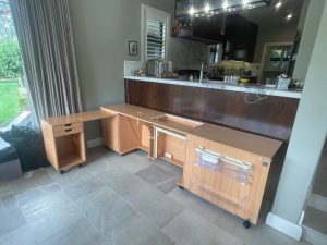 Kitset desk and storage assembly in Tauranga