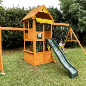 Kids Wooden Playground Slide Swings