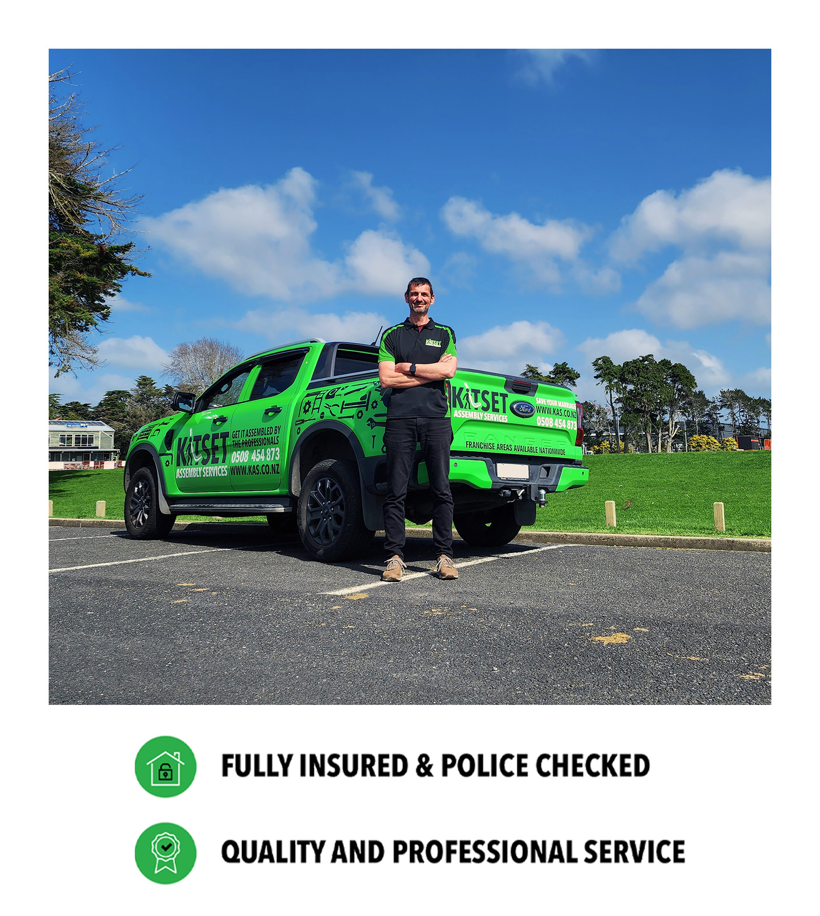 NZ_MKT_FZE_StevanWebsiteProfileImage2_20260724_v01 Stevan and a green truck outside a field of green