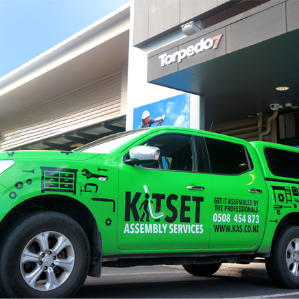 Partners - A kitset vehicle parked outside Torpedo7, one of their trusted partners.